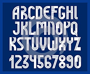 Abstract geometric original font vector typeset, logo creation alphabet minimal tech linear geometry style, stylish square unique