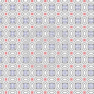 Abstract Geometric Ornament Ellipse Mesh Lines Vector Seamless Pattern Background Illustration