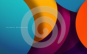 Abstract geometric overlap layer multicolor background vector