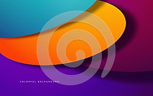 Abstract geometric overlap layer multicolor background vector