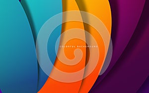 Abstract geometric overlap layer multicolor background vector