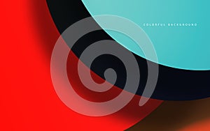 Abstract geometric overlap layer multicolor background vector