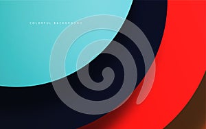 Abstract geometric overlap layer multicolor background vector