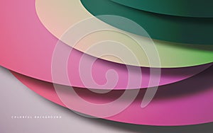 Abstract geometric overlap layer multicolor background vector