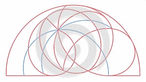 Abstract geometric overlapping arcs and circles pattern vector design Generative AI