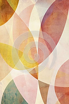 Abstract Geometric Overlapping Colorful Pattern with Textured Background
