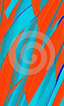 Abstract geometric paper background. Trendy blue and orange colors, active lines. Colorful gradiant with smooth geometric shapes.