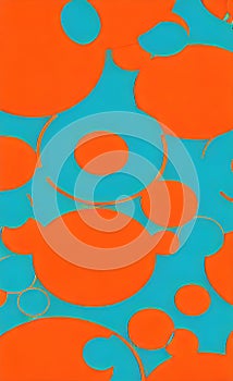 Abstract geometric paper background. Trendy blue and orange colors, active lines. Colorful gradiant with smooth geometric shapes.