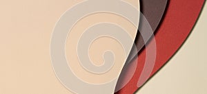 Abstract geometric paper banner background in earth tones. Beige, yellow, brown colors background