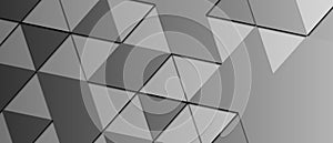 Abstract geometric paper cut web banner template on grey background