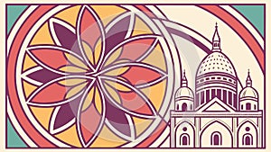 Abstract Geometric Pattern with Architectural Elements, vector design Generative AI