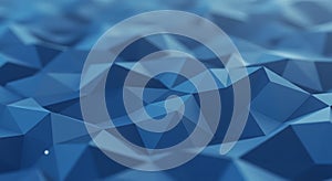 Abstract geometric pattern with an array of blue low-poly shapes. The surface is