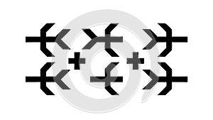 Abstract geometric pattern, arrows, movement, directional design element vector design Generative AI