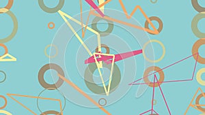 Abstract blue geometric pattern background with random object