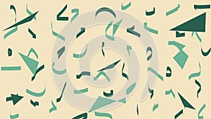 Abstract green pattern background with random object