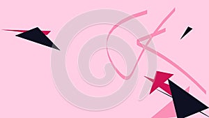 Abstract pink geometric pattern background with random object