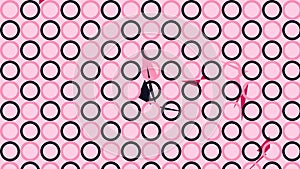 Abstract pink geometric pattern background with random object
