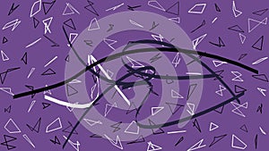 Abstract purple geometric pattern background with random object