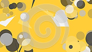 Abstract yellow geometric pattern background with random object