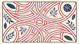 Abstract Geometric Pattern with a Basketball Element, vector design Generative AI