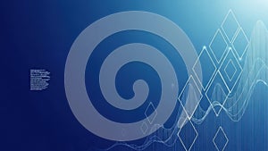 Abstract geometric pattern on blue background