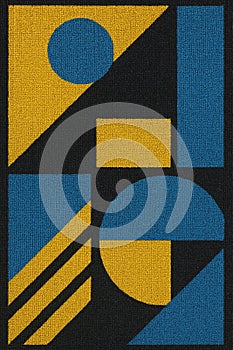 Abstract Geometric Pattern in Blue and Yellow