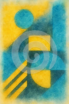 Abstract Geometric Pattern in Blue and Yellow