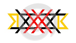 Abstract geometric pattern with bold X shapes and lines, vector design Generative AI