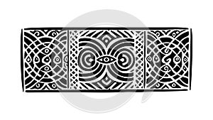 Abstract Geometric Pattern Border in Black and White, vector design Generative AI