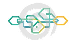 Abstract Geometric Pattern Border, Dynamic Interlocking Design Element, vector design Generative AI