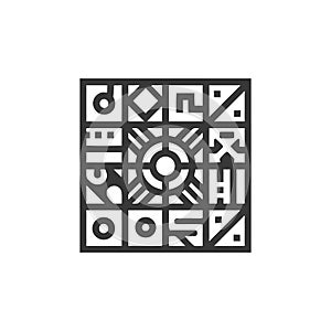 Stylish Abstract Geometric Pattern in Black and White