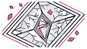 Abstract Geometric Pattern with Central Star and Lines, vector design Generative AI