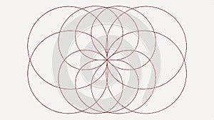 Abstract geometric pattern with circles and intertwined lines vector design Generative AI