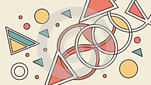 Abstract geometric pattern with circular and triangular forms vector design Generative AI
