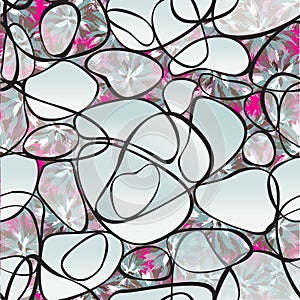 Abstract geometric pattern Colored floral ornamenta seamless background photo