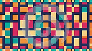 Abstract geometric pattern with colorful rectangular blocks design