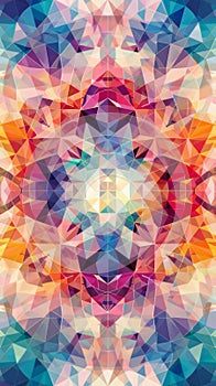 Abstract geometric pattern with colorful triangles