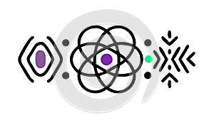 Abstract geometric pattern: complexity, digital design, and interconnected system, vector design Generative AI