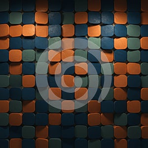 Abstract geometric pattern composed of cube-like shapes with rounded edges in