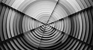 Abstract geometric pattern with concentric circles and triangular shapes