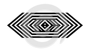 Abstract Geometric Pattern with Concentric Hexagons, vector design Generative AI