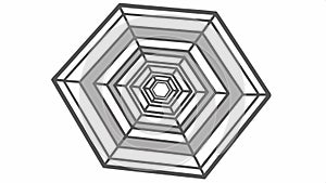 Abstract geometric pattern of concentric hexagons vector design Generative AI