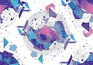 Abstract geometric pattern with connected shapes