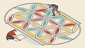 Abstract Geometric Pattern with Connecting Dots and Lines, vector design Generative AI