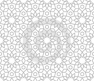 Abstract geometric pattern with crossing grey lines on white background. Seamless linear rapport.