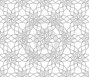 Abstract geometric pattern with crossing grey lines on white background. Seamless linear rapport.