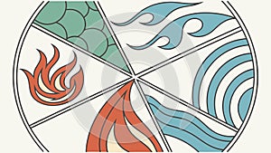 Abstract Geometric Pattern with Curved and Angular Shapes, vector design Generative AI