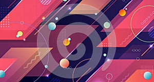 Abstract geometric pattern design of colorful pattern tech style artwork background. vector illustration