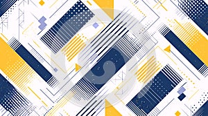 Abstract Geometric Pattern with Diagonal Lines and Shapes