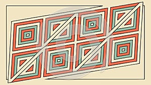 Abstract Geometric Pattern with Diagonal Squares and Lines, vector design Generative AI